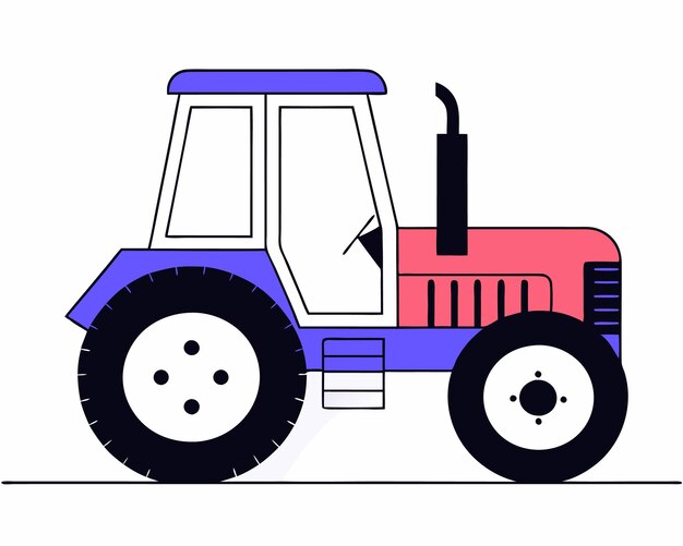 Rode illustratie van een trekkervoertuig