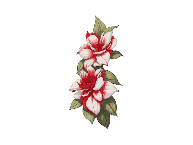 rode jasmijn bloem prachtige cartoon stijl rode bloemen Ai
