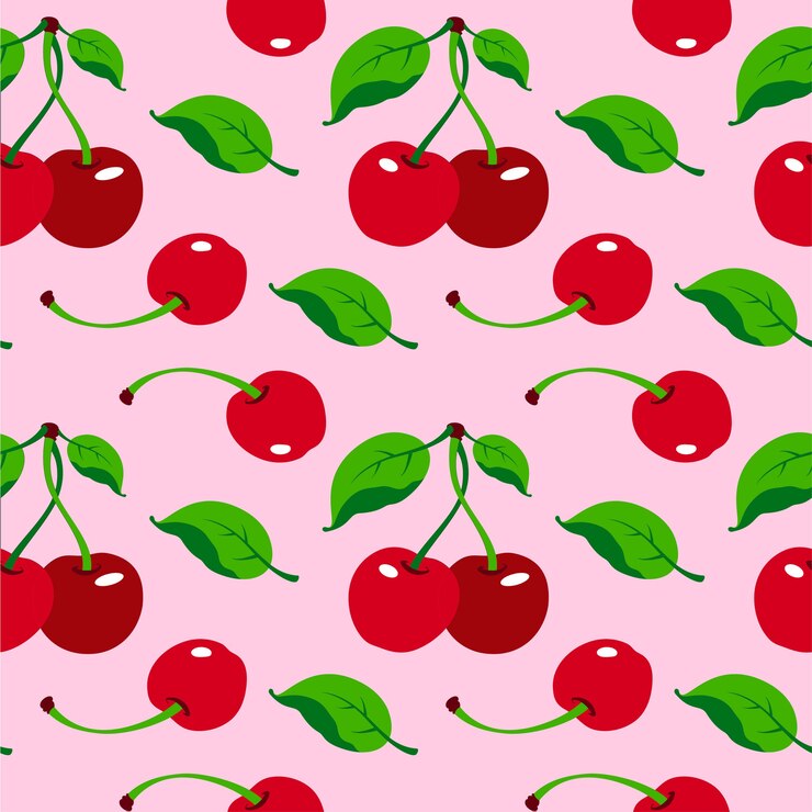 Rode kersen naadloze patroon illustratie
