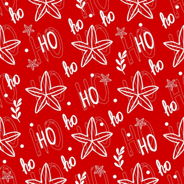 Rode kerst naadloos modern patroon met kerstsymbolen geschikt voor inpakpapier