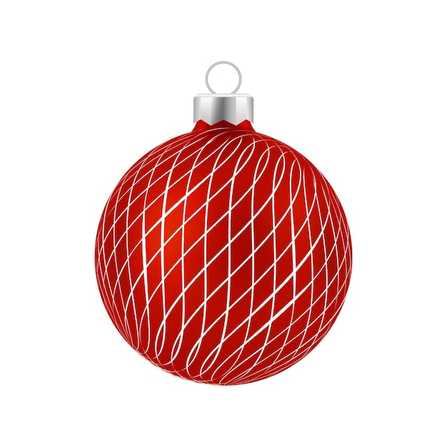 Rode kerstbal met wit ornament Vector