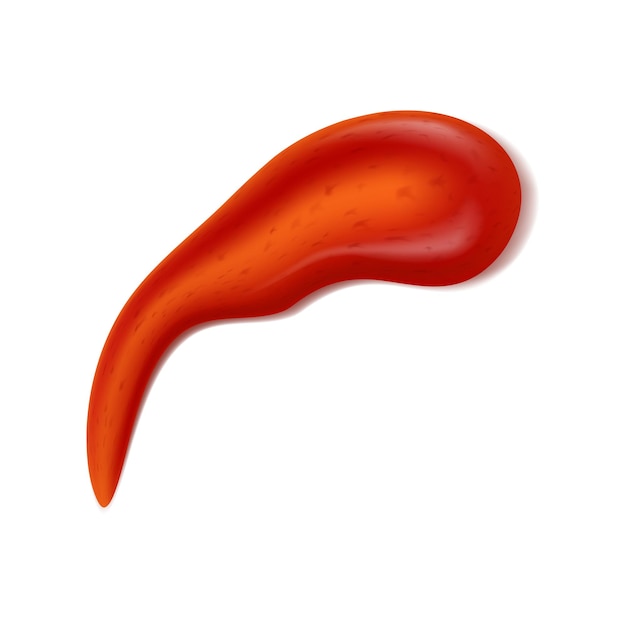 Rode ketchup vlek of plons geïsoleerde vector blob