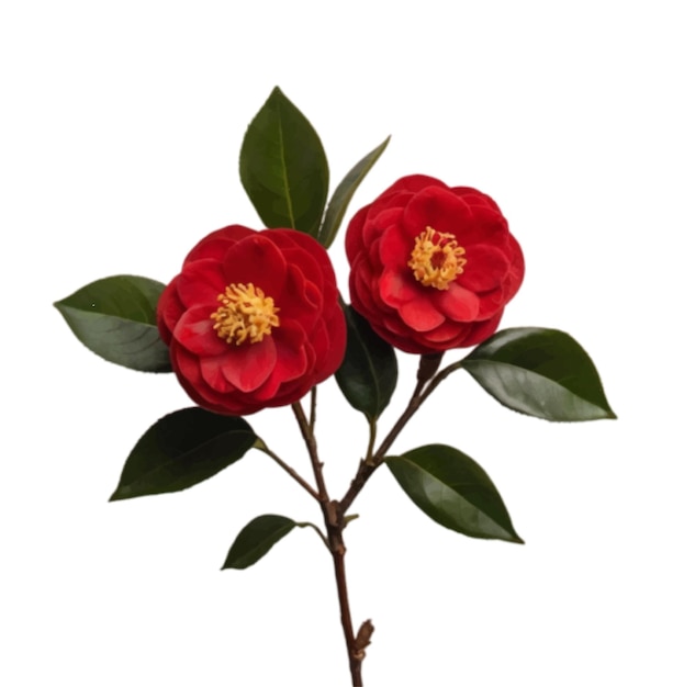 rode kleur Camellia bloem geïsoleerd op witte achtergrond