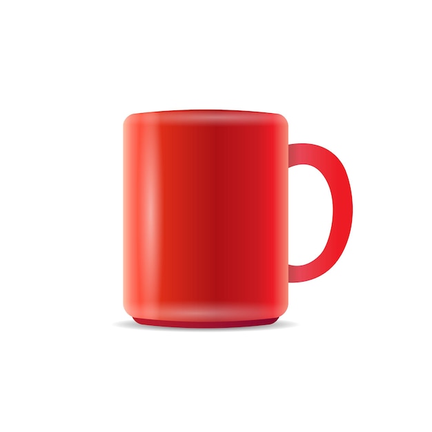 rode koffie of thee beker geïsoleerd op een witte achtergrond