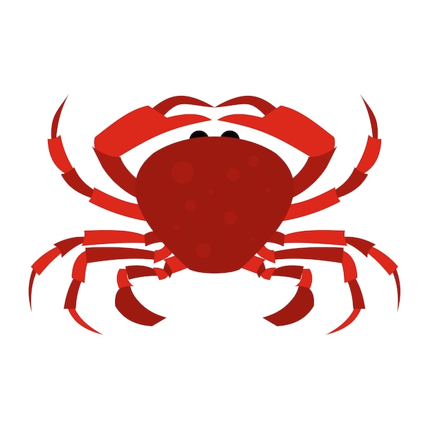 Rode krab platte pictogram geïsoleerd op witte achtergrond