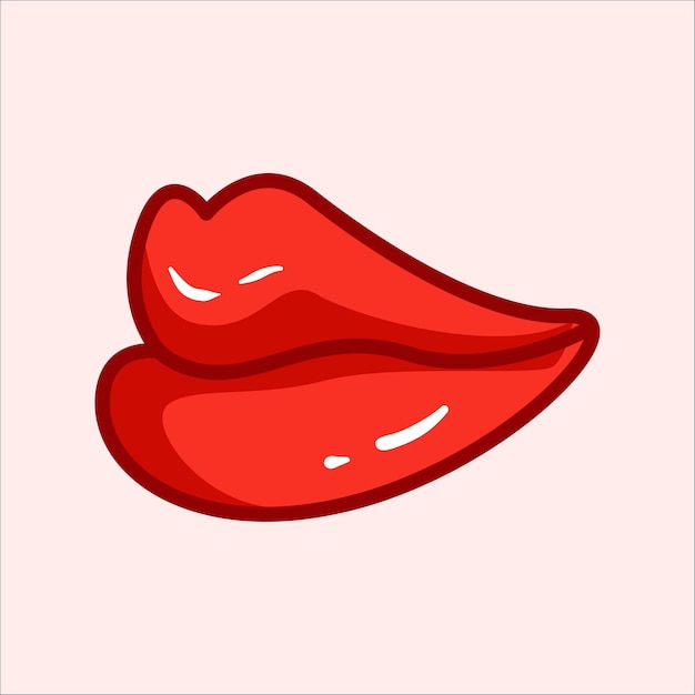 Rode lippen cartoon vector illustratie