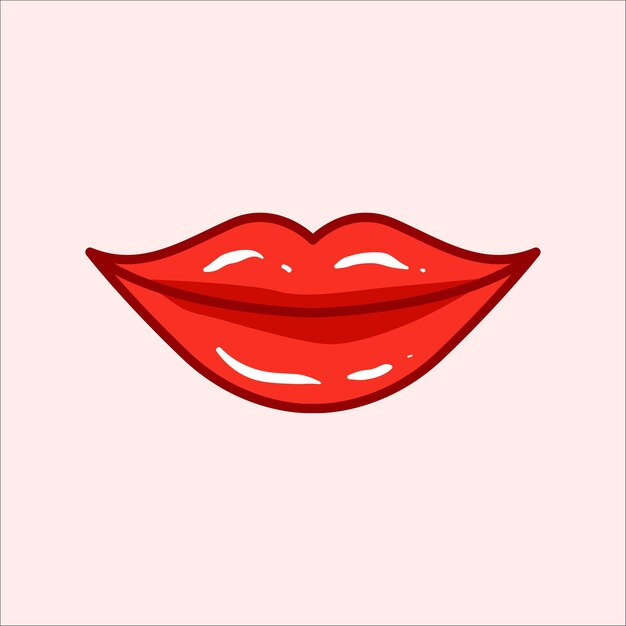 Rode lippen cartoon vector illustratie