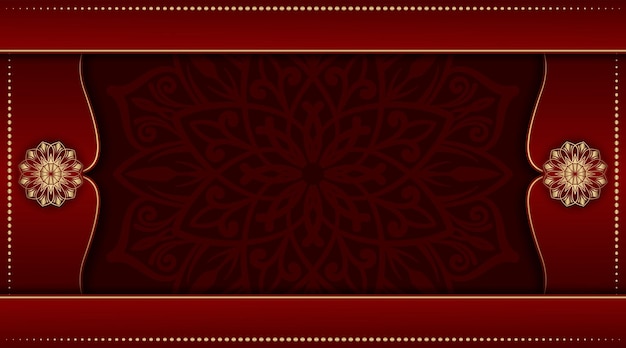 Rode luxe achtergrond met gouden mandala-ornament