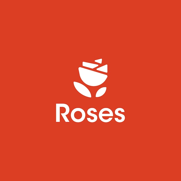 Rode minimalistische schone rozen logo-ontwerpinspiratie