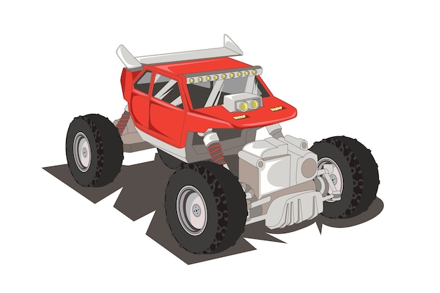 Rode monster truck illustratie