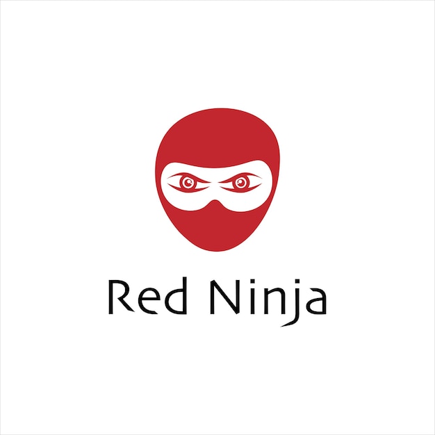 Rode ninja logo concept ninja hoofd vector ontwerp sjabloon super held karakter