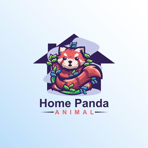 rode panda-logo-ontwerp in huis