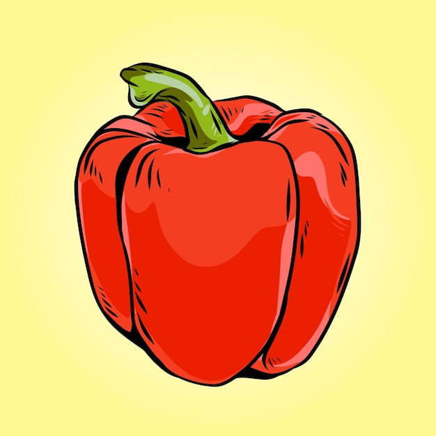 Rode paprika vectorillustratie