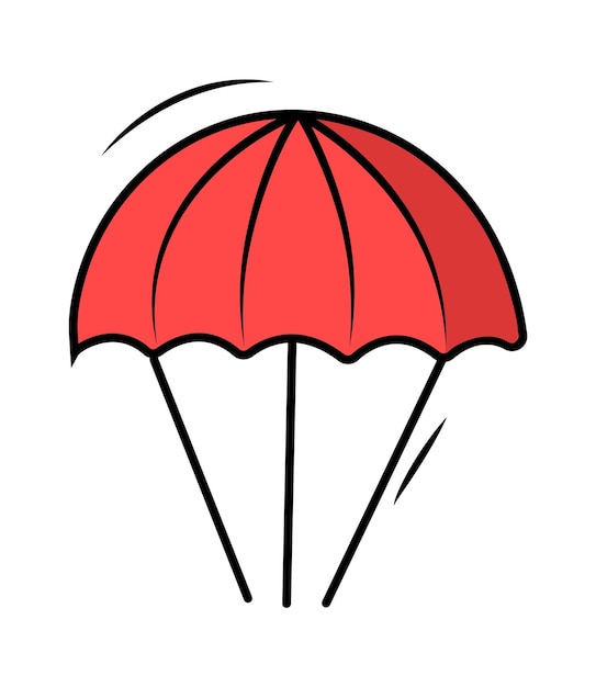 Rode parachute pictogram vectorillustratie