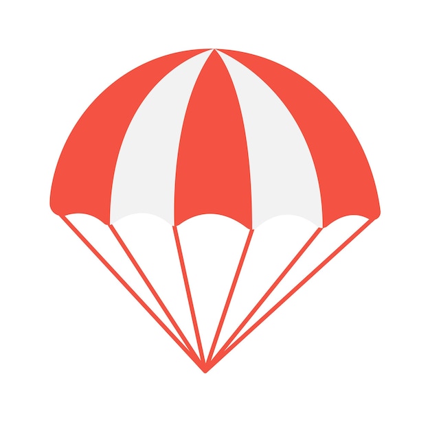 Rode parachute pictogram vectorillustratie