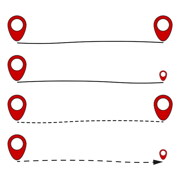 Rode pin locatie icoon Hand getekende schets stijl plaats maker locatie pin gps punt pictogram Vector illustratie