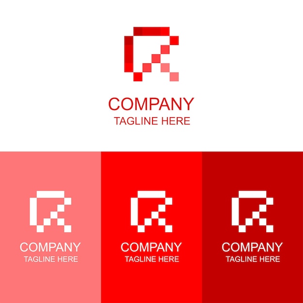 Rode Pixel Arrow-logo-ontwerp