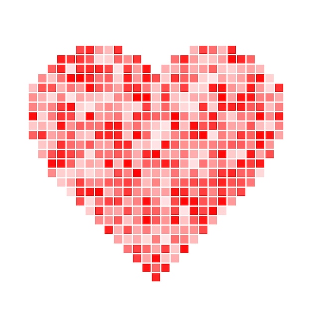 Rode pixel hart vectorillustratie