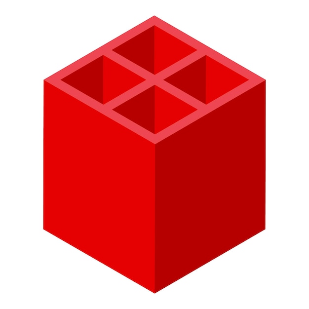Rode potloodstaandicon isometrische vector Dooshouder