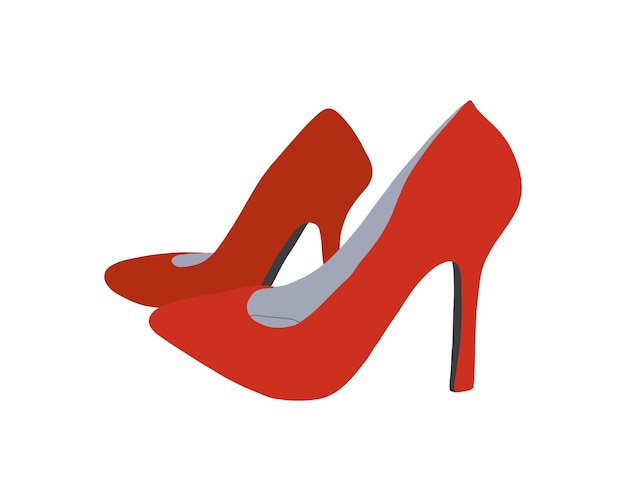 Rode pumps met hoge hakken. Moderne damesschoenen. Mode schoeisel ontwerp. Modieus paar schoenen.