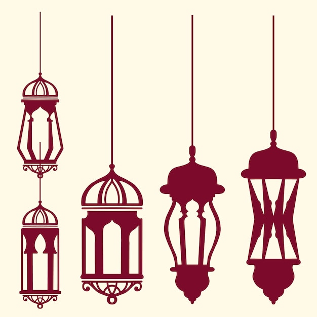 Rode Ramadan kroonluchter silhouet