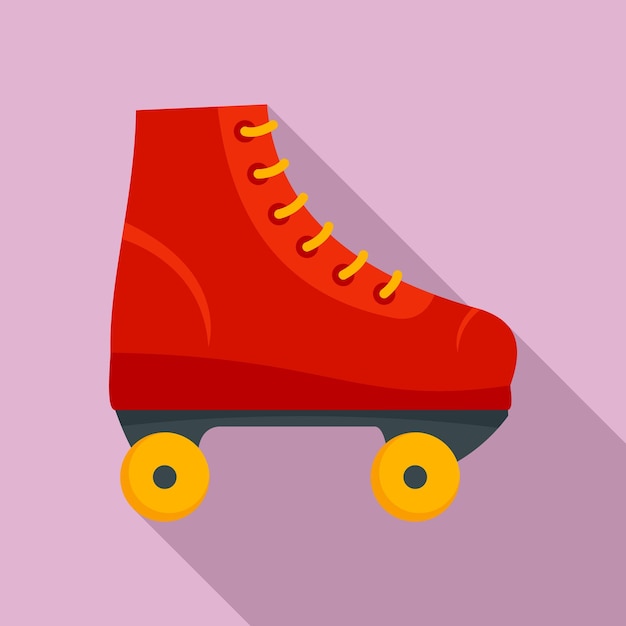 Rode rolschaatsen pictogram Vlakke afbeelding van rode rolschaatsen vector pictogram voor webdesign