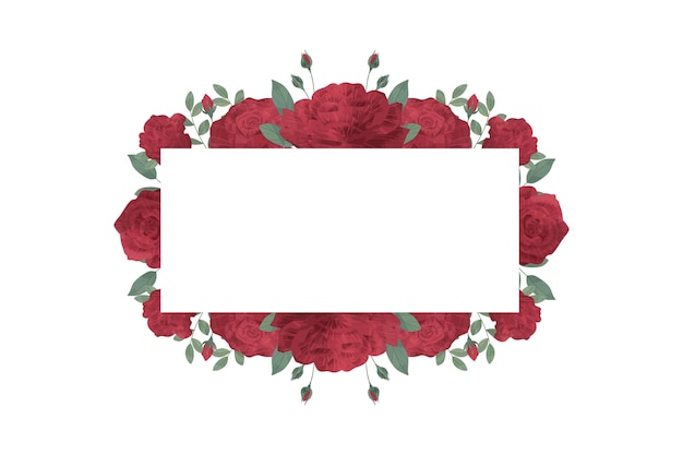 Vector rode roos bloem kader achtergrond