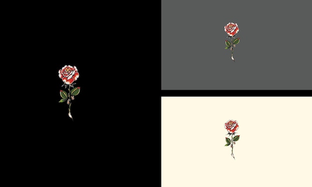 Rode roos bloemen mooie vector illustratie mascotte