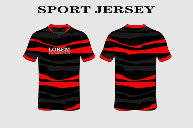 Rode T-shirt ontwerp voor-achter sport ontwerp voor wielrennen voetbal race jersey vector