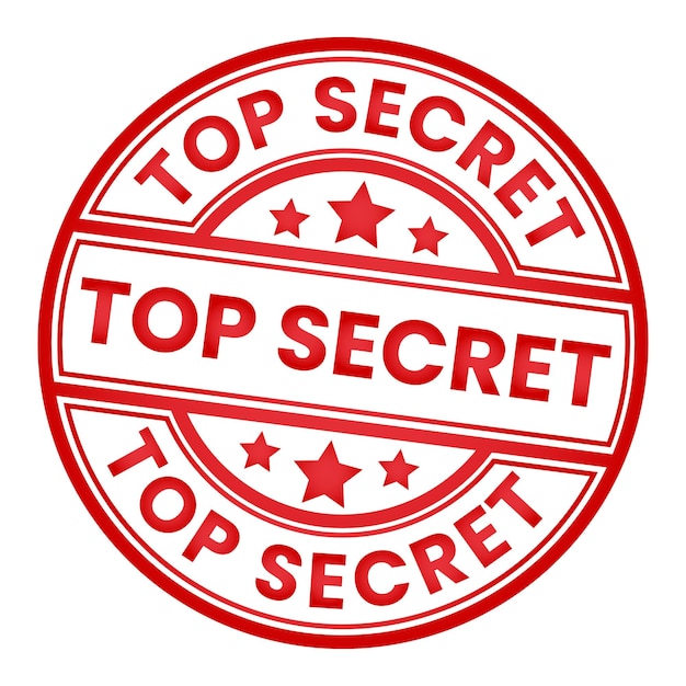 Rode Top Secret stempel sticker met sterren vector illustratie