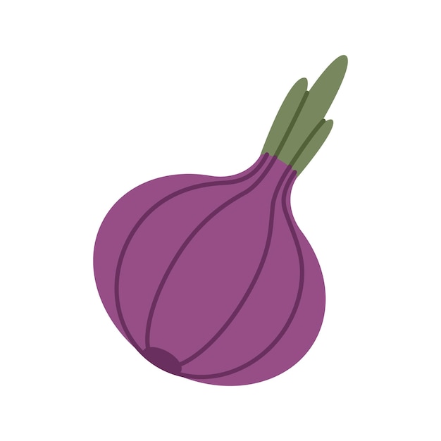 Rode uien geïsoleerd op witte achtergrond Vector vlakke illustratie