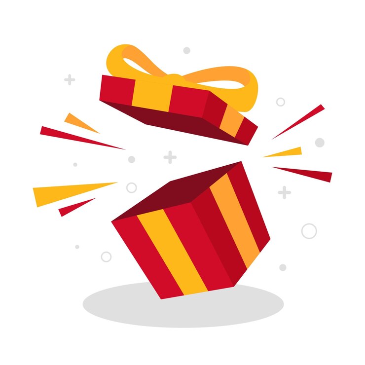 Vector rode verrassing geschenk doos verjaardag viering speciale weggeven pakket