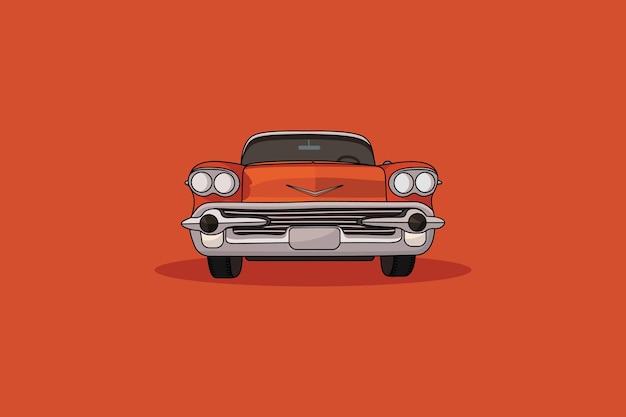 Rode vintage auto creatieve afbeelding ontwerp