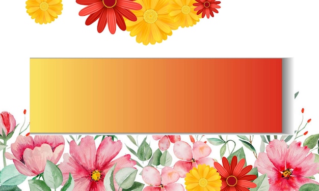 rode vlag met vector en meerkleurige bloemachtergrond