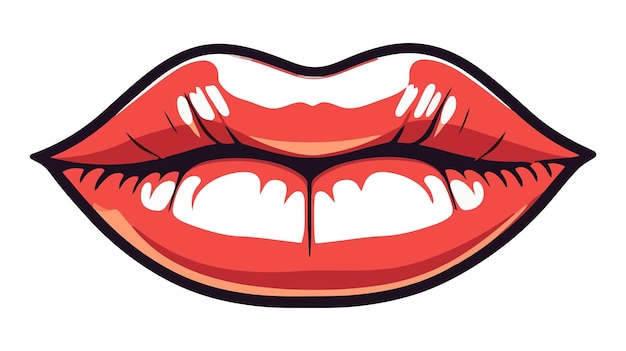 Rode vrouwelijke lippen geïsoleerd op een witte achtergrond Vector illustratie