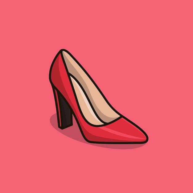 Rode vrouwen schoenen met hoge hakken pictogram vectorillustratie. Schoonheid en mode, Hoge hakken, schoeisel,
