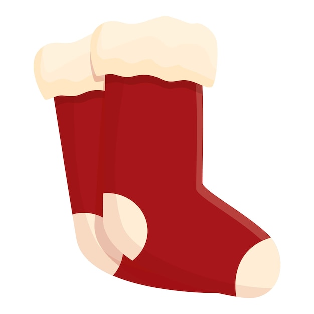 Rode wollen sok pictogram cartoon vector Winter voet Katoenen schoenen