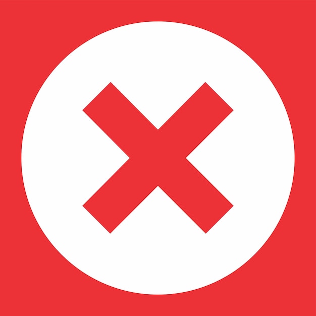 Rode X-markering in een witte cirkel
