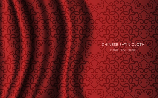 Rode zijden satijnen stoffen doek met patroon, caleidoscoop met kruisketen