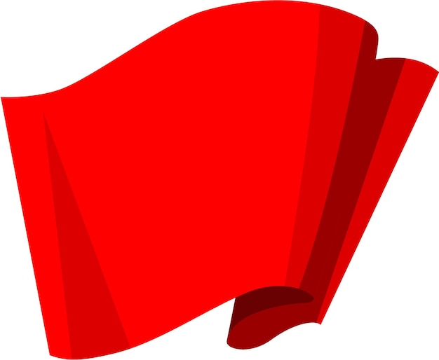 Rode zwaaiende vlag in vlakke stijl