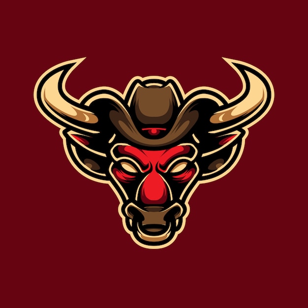 Родео быков логотип головы