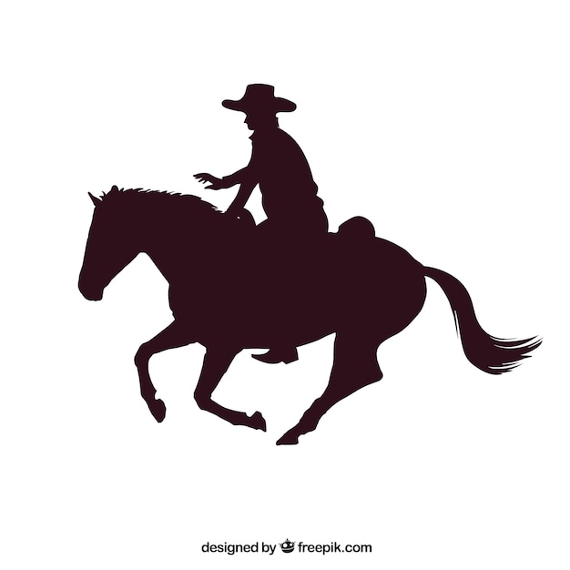 Vector rodeo cowboy riding a horse