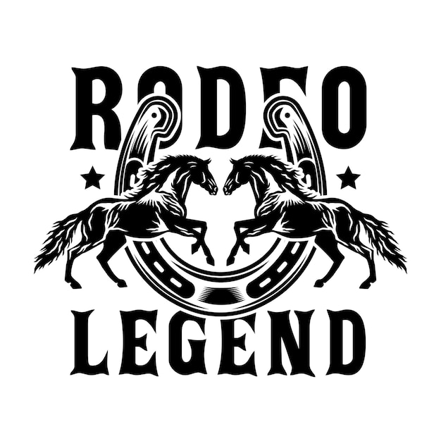 Rodeo cowboypaarden met hoefijzer