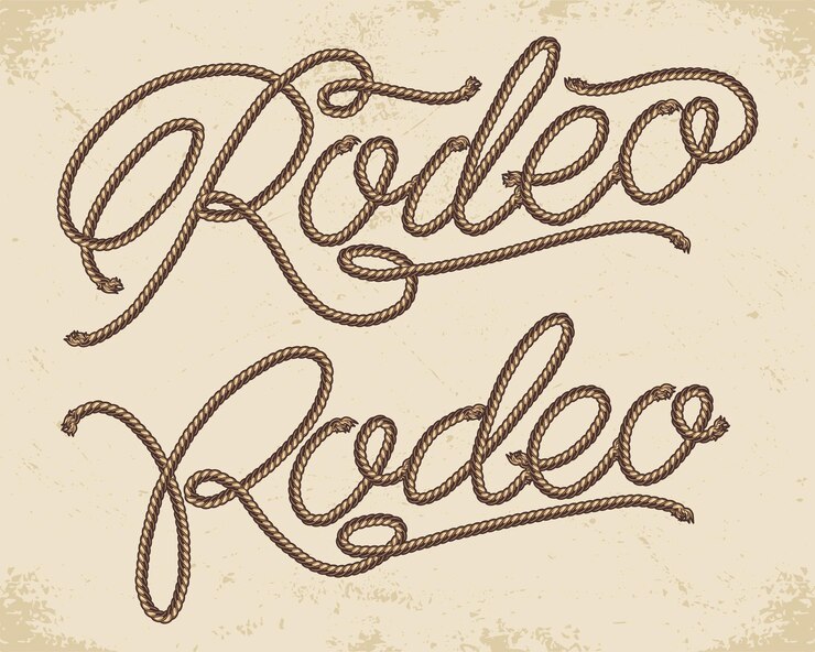 Rodeo touw vintage letters kleurrijk