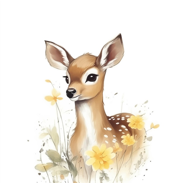 Roe deer among wildflowers