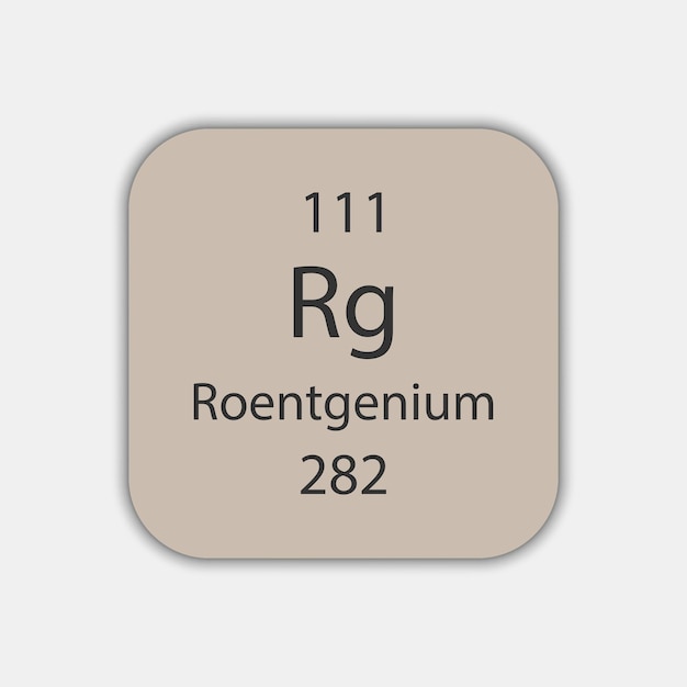 Roentgenium symbol Chemical element of the periodic table Vector illustration