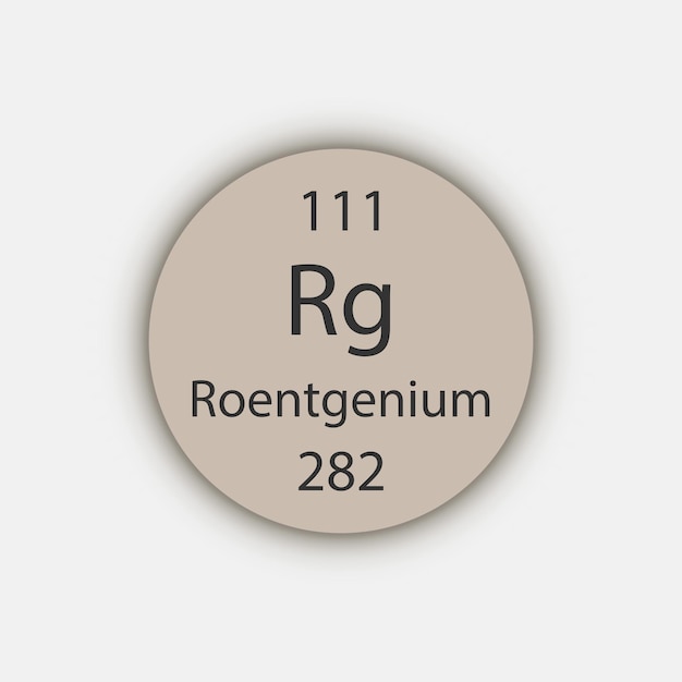 Roentgenium symbol Chemical element of the periodic table Vector illustration