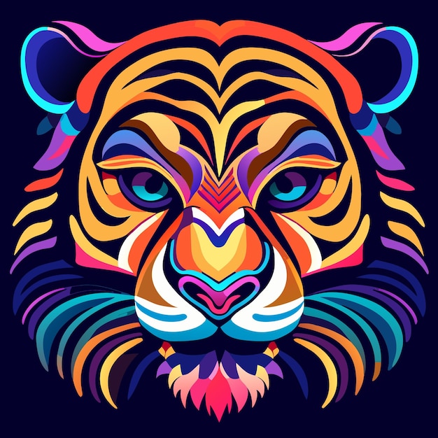 Roerend met schitterend tijgergezicht in kleuren