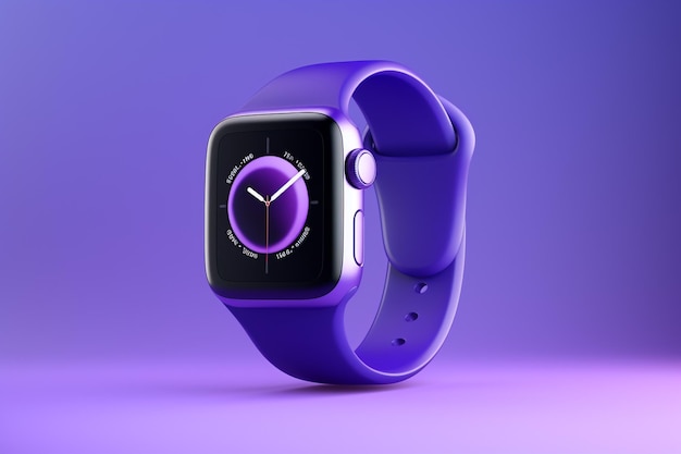 Roestvrij zilver smartwatch met witte riem geïsoleerd op roze achtergrond 3D rendering concept