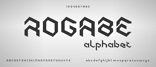 Vector rogabe, modern display creative alphabet with urban style template